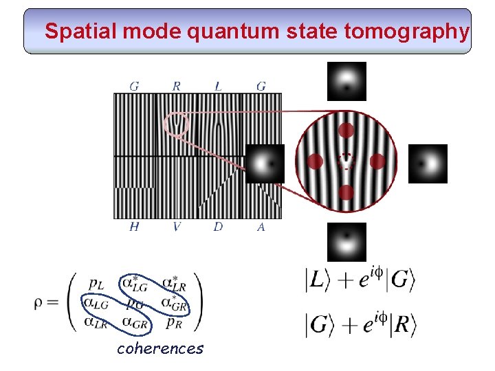 Spatial mode quantum state tomography coherences 