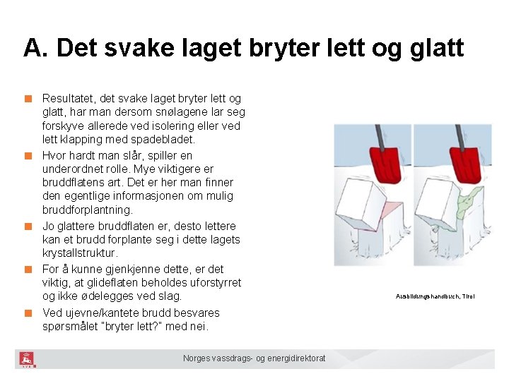 A. Det svake laget bryter lett og glatt ■ Resultatet, det svake laget bryter