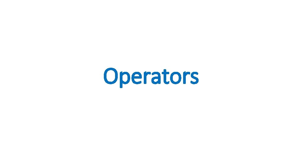 Operators 