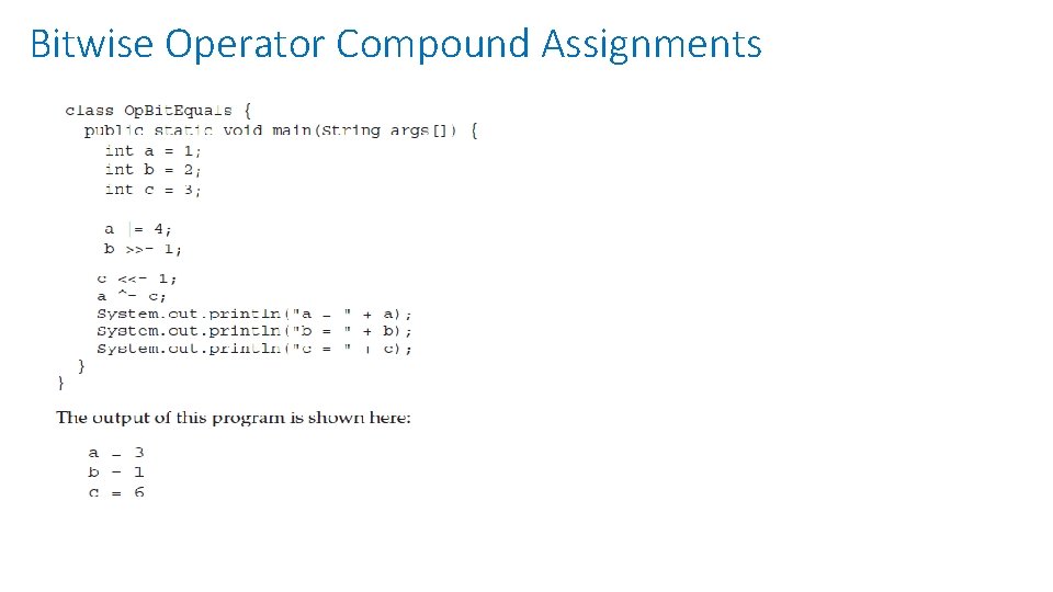 Bitwise Operator Compound Assignments 