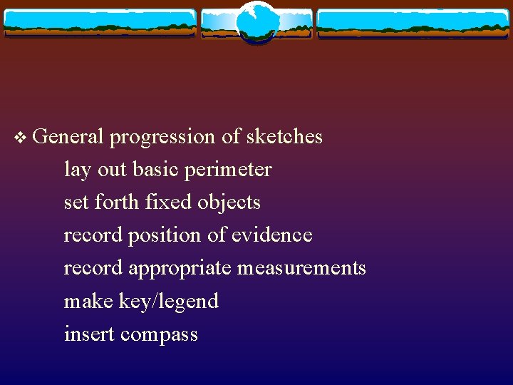 v General progression of sketches lay out basic perimeter set forth fixed objects record