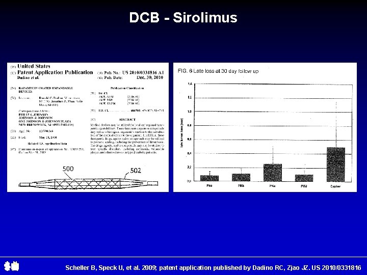 DCB - Sirolimus Scheller B, Speck U, et al. 2009; patent application published by