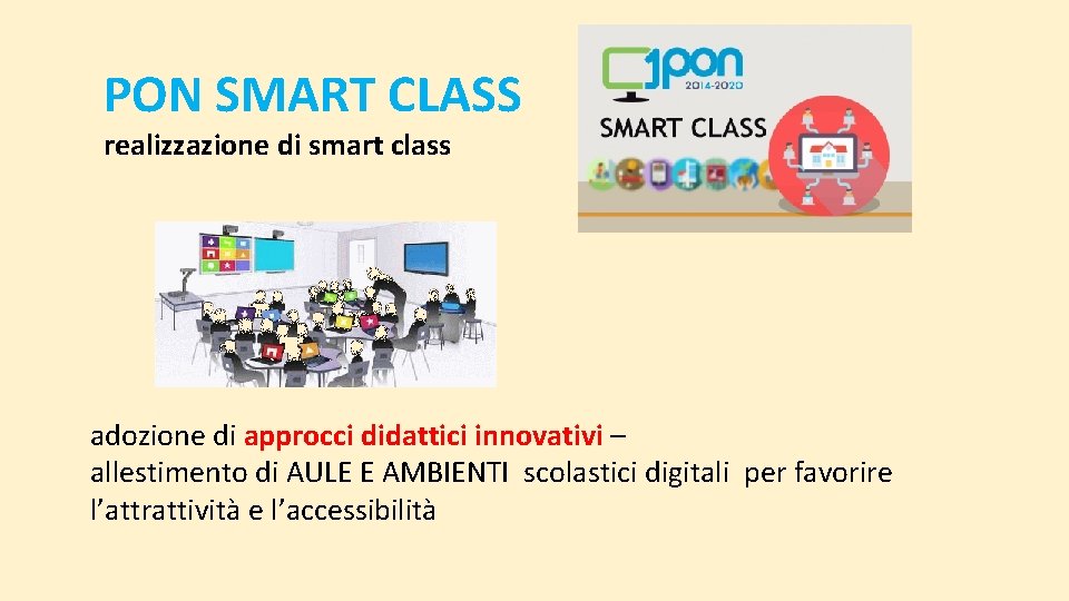 PON SMART CLASS realizzazione di smart class adozione di approcci didattici innovativi – allestimento