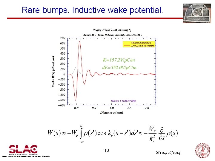 Rare bumps. Inductive wake potential. 18 OPERATED BY STANFORD UNIVERSITY FOR THE U. S.