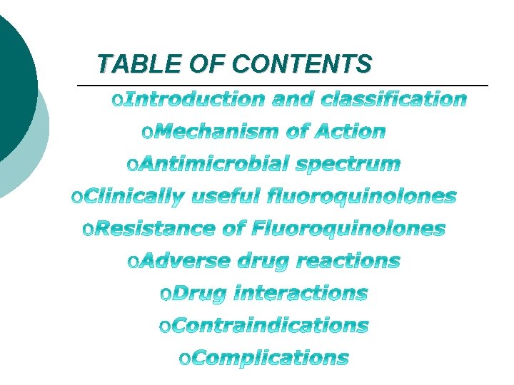 TABLE OF CONTENTS 