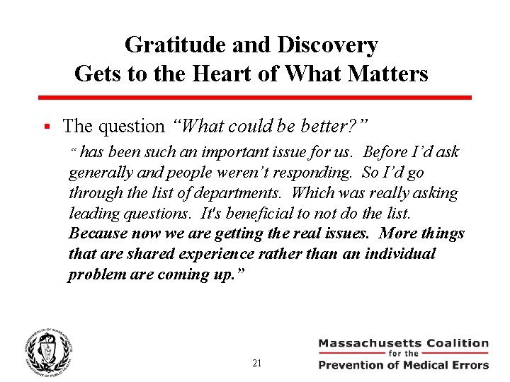 Gratitude and Discovery Gets to the Heart of What Matters § The question “What