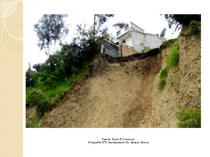 Fuente: Diario El Comercio Fotografía N° 3: Deslizamiento Av. Velasco Ibarra. 