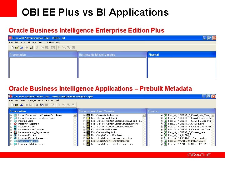 OBI EE Plus vs BI Applications Oracle Business Intelligence Enterprise Edition Plus Oracle Business