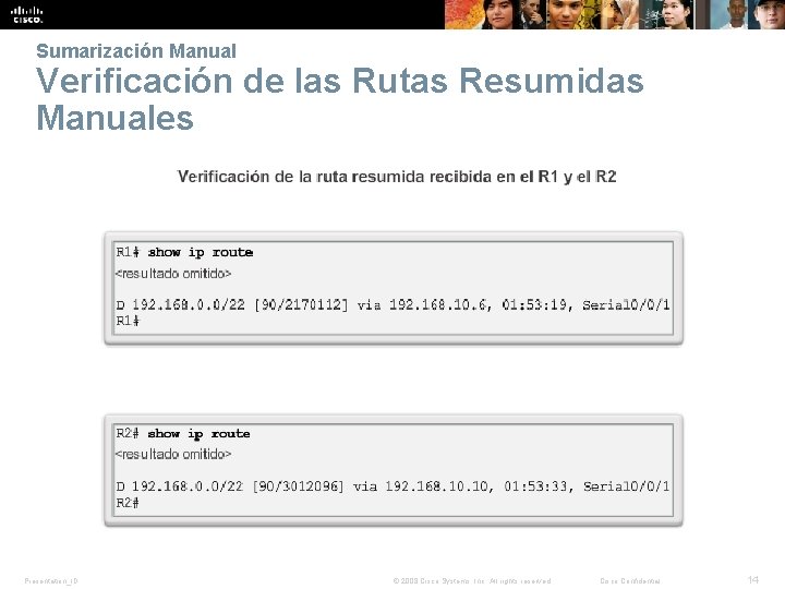 Sumarización Manual Verificación de las Rutas Resumidas Manuales Presentation_ID © 2008 Cisco Systems, Inc.