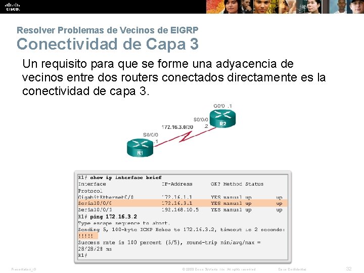 Resolver Problemas de Vecinos de EIGRP Conectividad de Capa 3 Un requisito para que