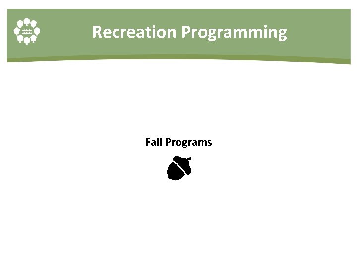 Recreation Programming Fall Programs 
