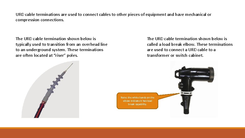 URD cable terminations are used to connect cables to other pieces of equipment and
