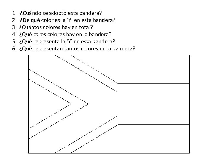 1. ¿Cuándo se adoptó esta bandera? 2. ¿De qué color es la ‘Y’ en