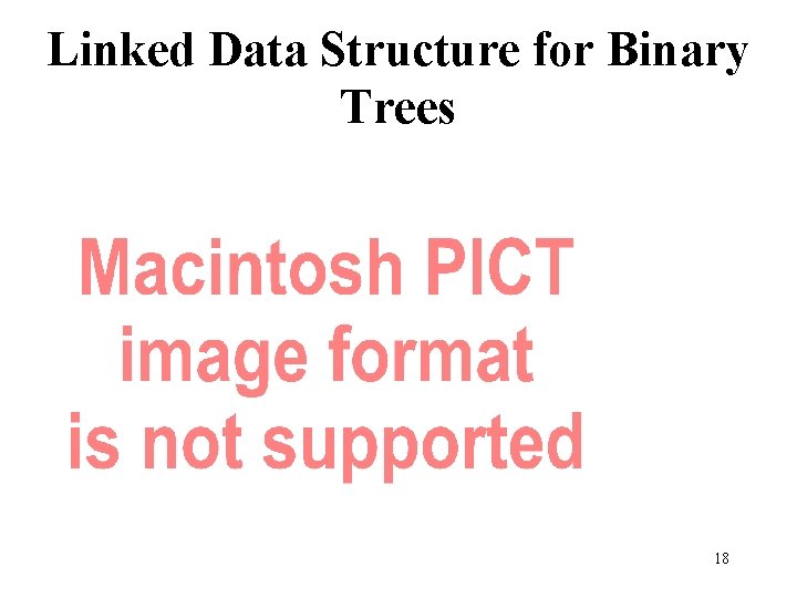 Linked Data Structure for Binary Trees 18 