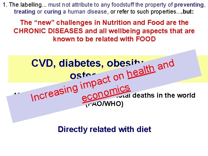 1. The labelling. . . must not attribute to any foodstuff the property of