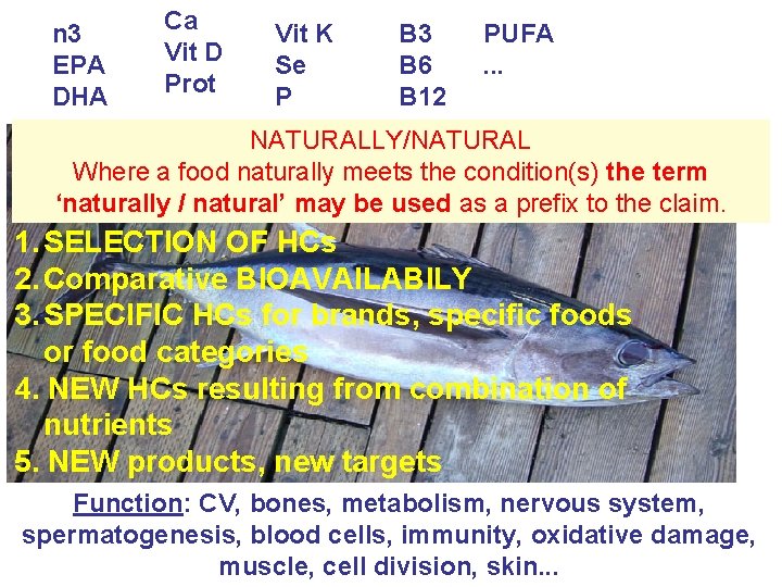 n 3 EPA DHA Ca Vit D Prot Vit K Se P B 3