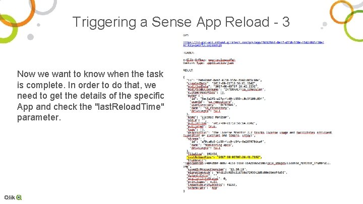 Triggering a Sense App Reload - 3 Now we want to know when the