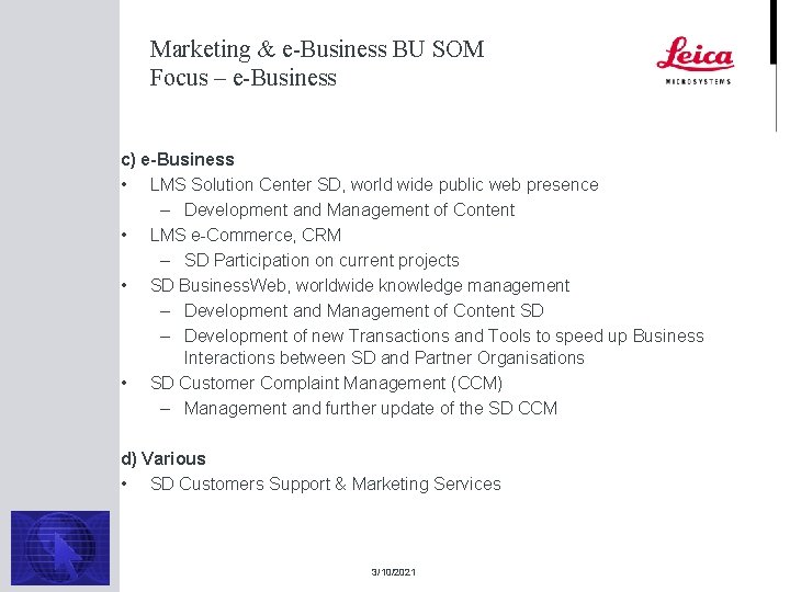 Marketing & e-Business BU SOM Focus – e-Business c) e-Business • LMS Solution Center