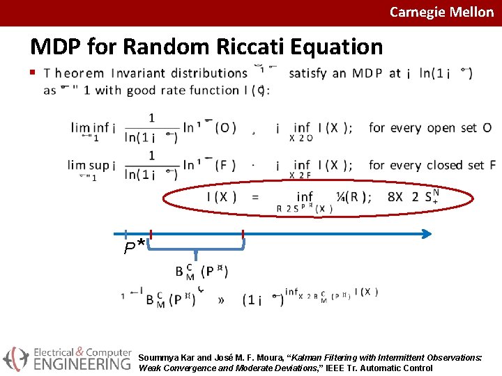 Carnegie Mellon MDP for Random Riccati Equation § P* Soummya Kar and José M.