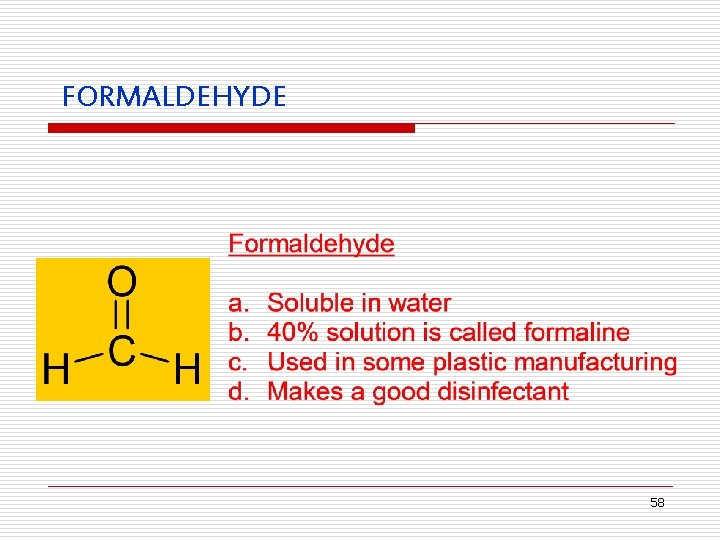 FORMALDEHYDE 58 