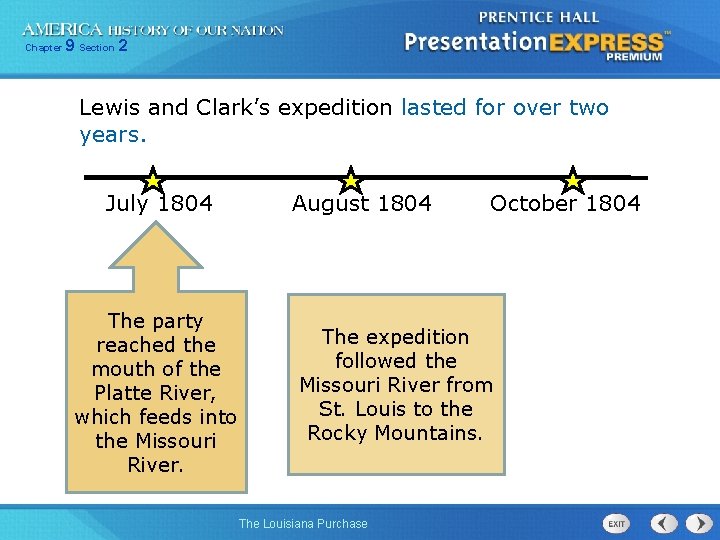 Chapter 9 Section 2 Lewis and Clark’s expedition lasted for over two years. July