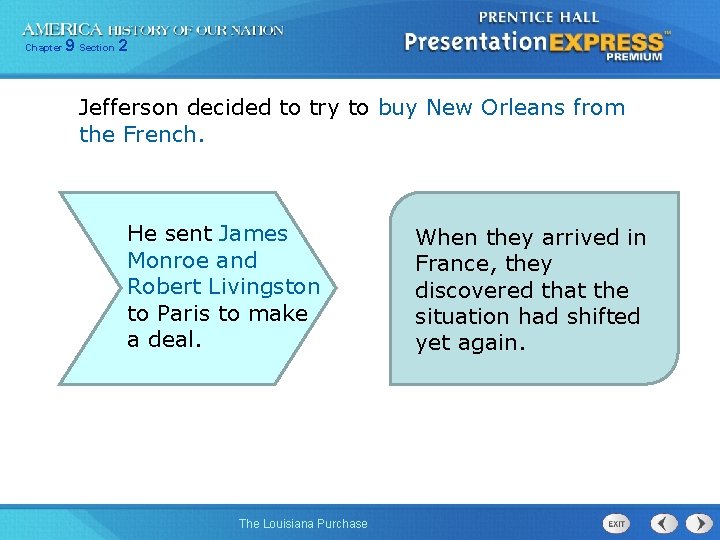 Chapter 9 Section 2 Jefferson decided to try to buy New Orleans from the