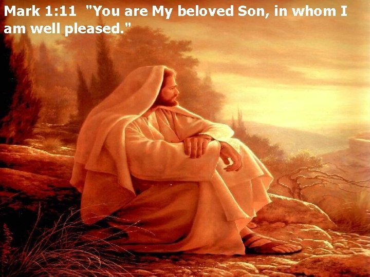 Mark 1: 11 "You are My beloved Son, in whom I am well pleased.