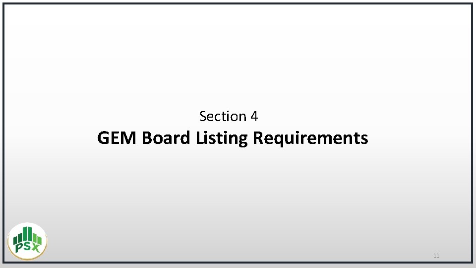 Section 4 GEM Board Listing Requirements 11 