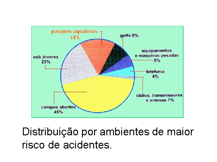 Distribuição por ambientes de maior risco de acidentes. 
