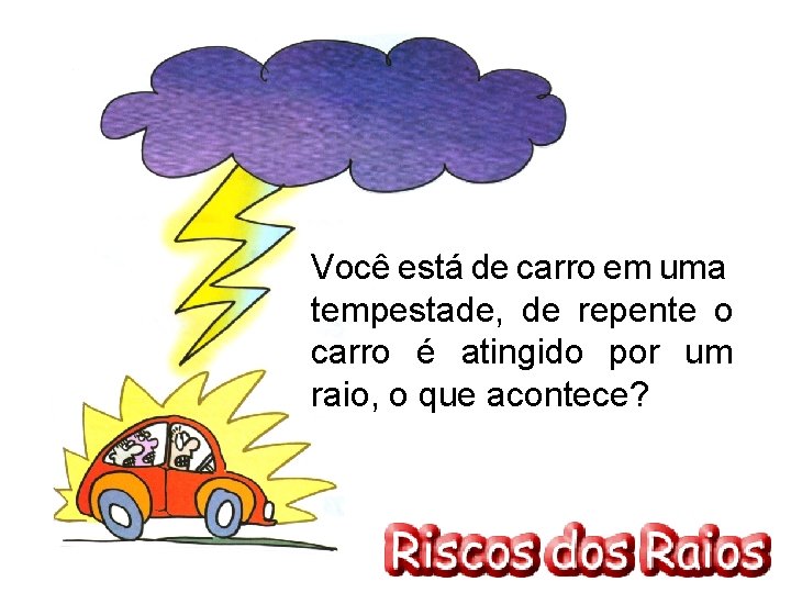 Você está de carro em uma tempestade, de repente o carro é atingido por