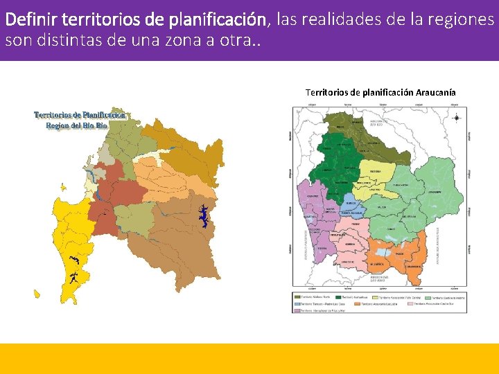 Definir territorios de planificación, las realidades de la regiones son distintas de una zona