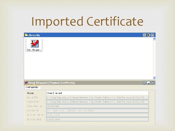 Imported Certificate 