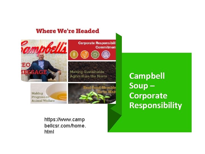 Campbell Soup – Corporate Responsibility https: //www. camp bellcsr. com/home. html 