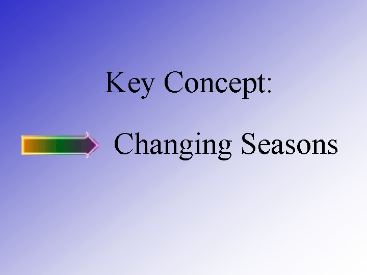 Key Concept: Changing Seasons 