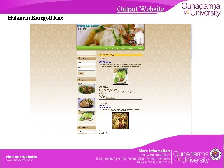 Output Website Halaman Kategoti Kue 