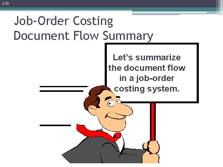 2 -30 Job-Order Costing Document Flow Summary Let’s summarize the document flow in a