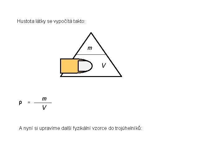 Hustota látky se vypočítá takto: m ρρ ρ = . V m V A