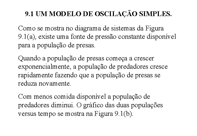 9. 1 UM MODELO DE OSCILAÇÃO SIMPLES. Como se mostra no diagrama de sistemas 9. 1 UM MODELO DE OSCILAÇÃO SIMPLES. Como se mostra no diagrama de sistemas