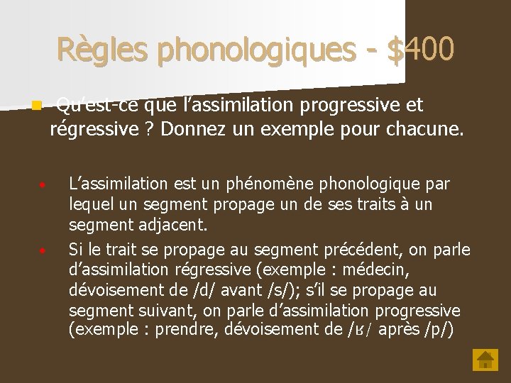 Règles phonologiques - $400 n • • Qu’est-ce que l’assimilation progressive et régressive ?
