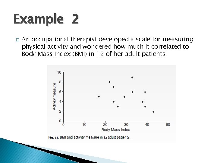 Example 2 � An occupational therapist developed a scale for measuring physical activity and