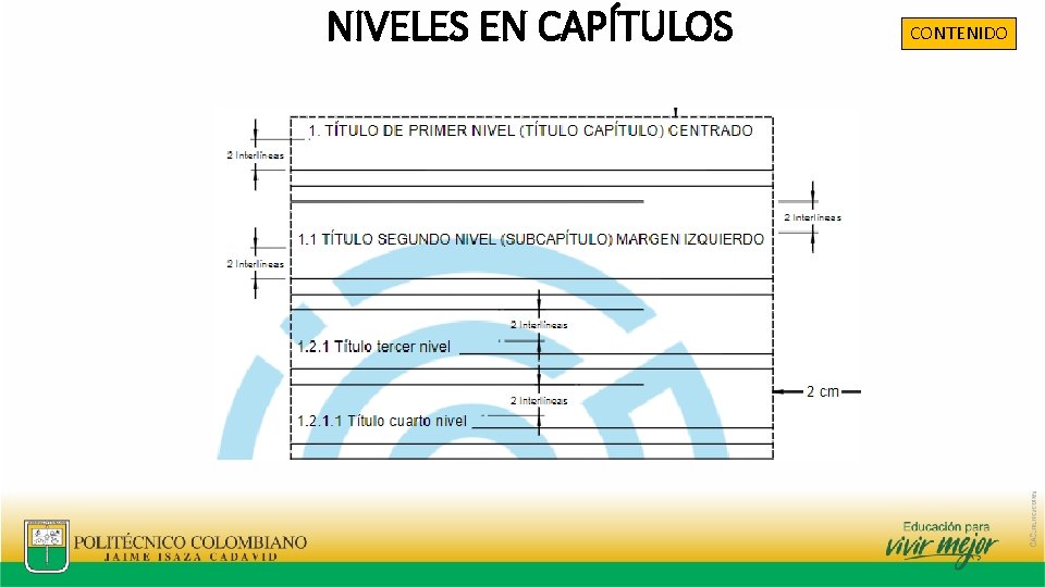 NIVELES EN CAPÍTULOS CONTENIDO 