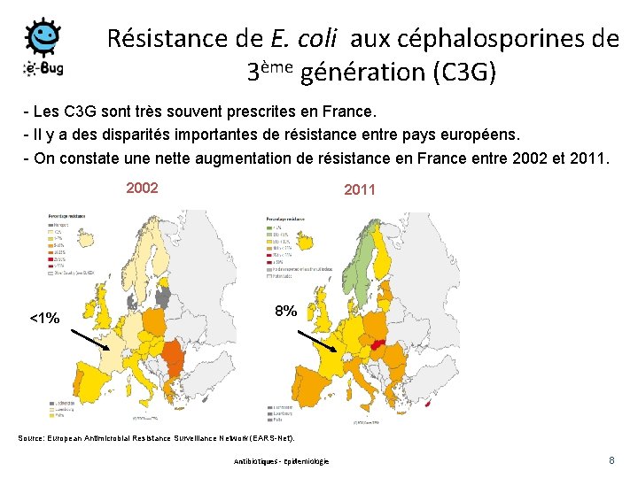 Résistance de E. coli aux céphalosporines de 3ème génération (C 3 G) - Les Résistance de E. coli aux céphalosporines de 3ème génération (C 3 G) - Les