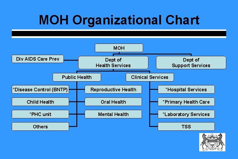 MOH Organizational Chart MOH Div AIDS Care Prev Dept of Health Services Public Health