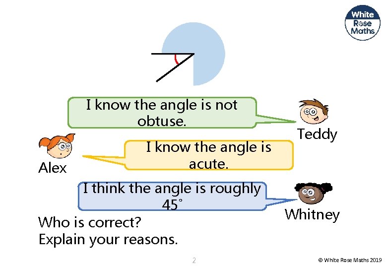 I know the angle is not obtuse. Alex I know the angle is acute.