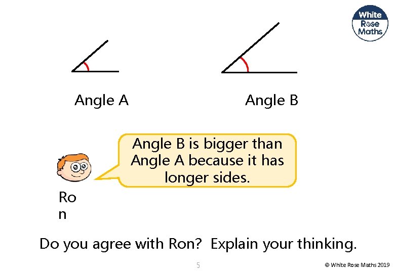 Angle A Angle B is bigger than Angle A because it has longer sides.
