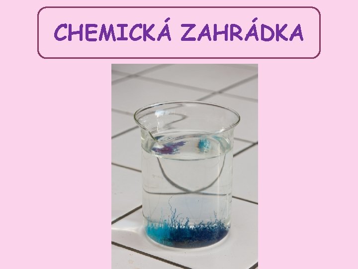 CHEMICKÁ ZAHRÁDKA CHEMICKÁ ZAHRÁDKA