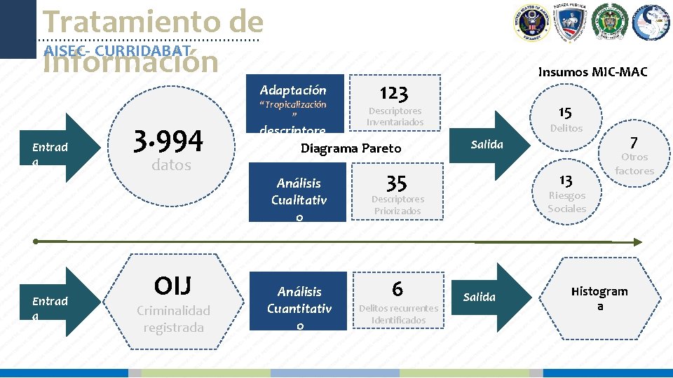 Tratamiento de AISEC- CURRIDABAT Información Adaptación Entrad a 3. 994 datos OIJ Criminalidad registrada