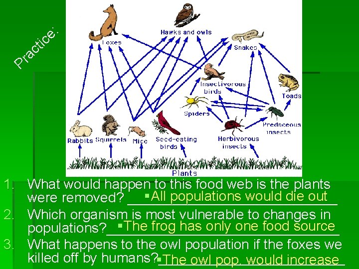 : e ic t ac Pr 1. What would happen to this food web
