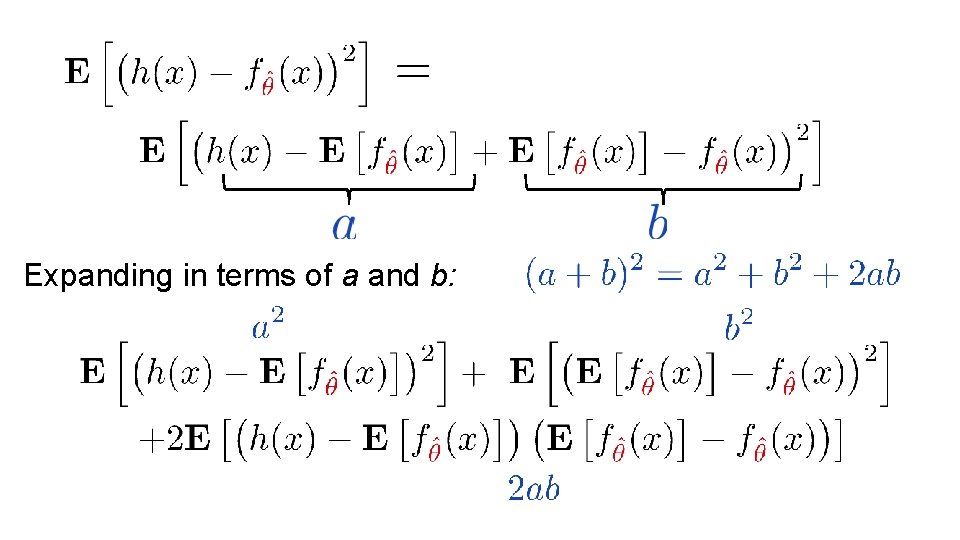 Expanding in terms of a and b: Expanding in terms of a and b: