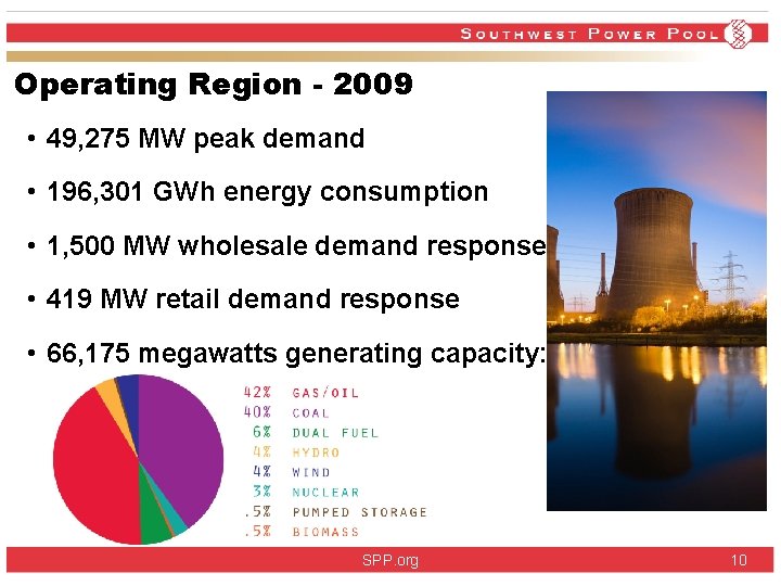 Operating Region - 2009 • 49, 275 MW peak demand • 196, 301 GWh Operating Region - 2009 • 49, 275 MW peak demand • 196, 301 GWh